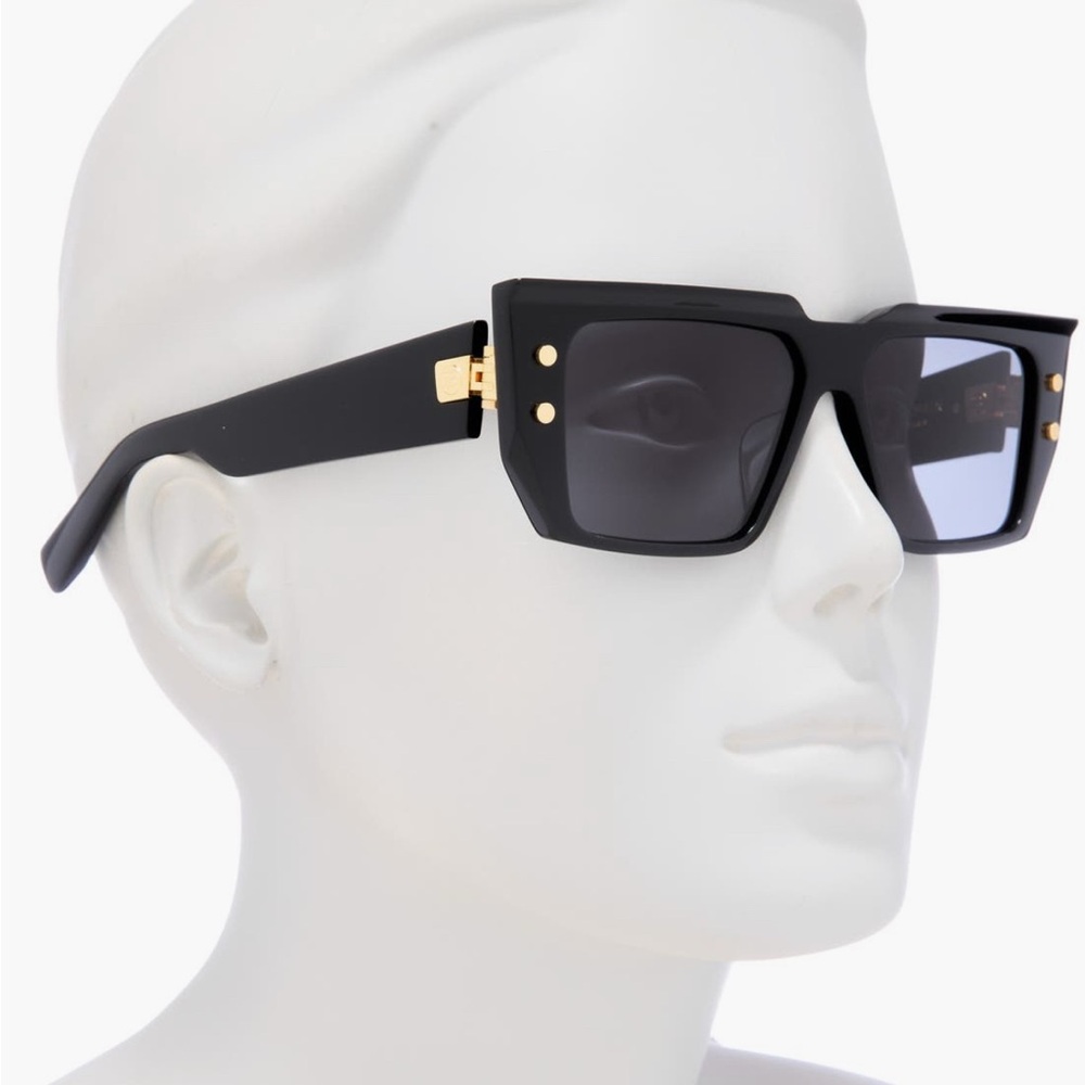 $900 Balmain Paris Sunglasses black grey gold leather case full inclusive new
